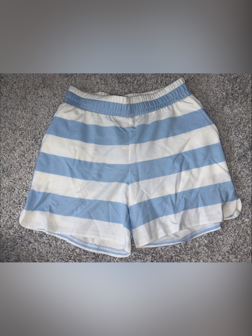 Striped Blue & White Casual Shorts